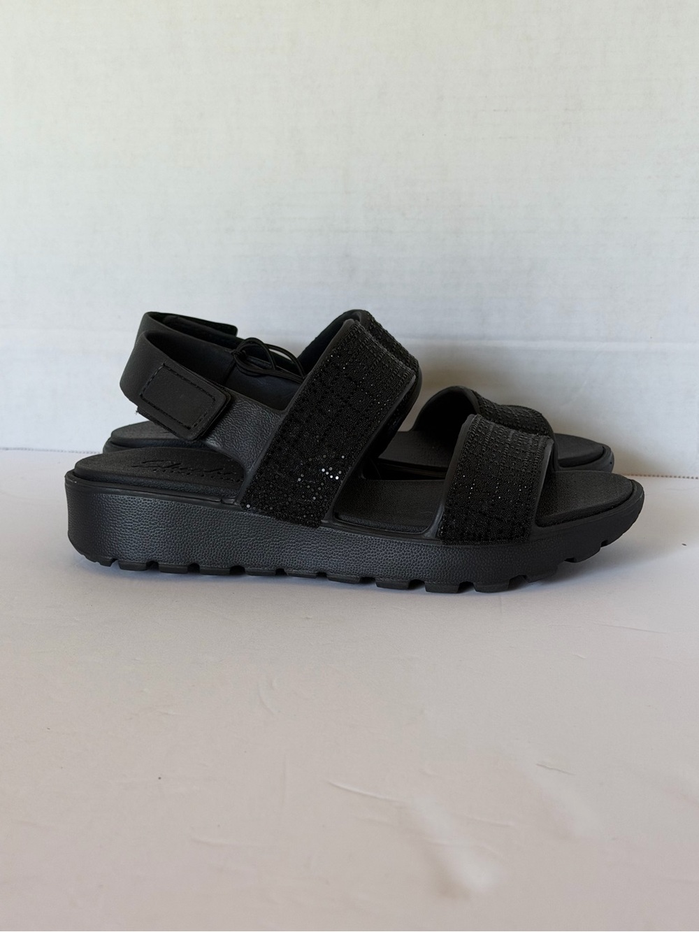 Skechers Foamies Black Platform Sandals